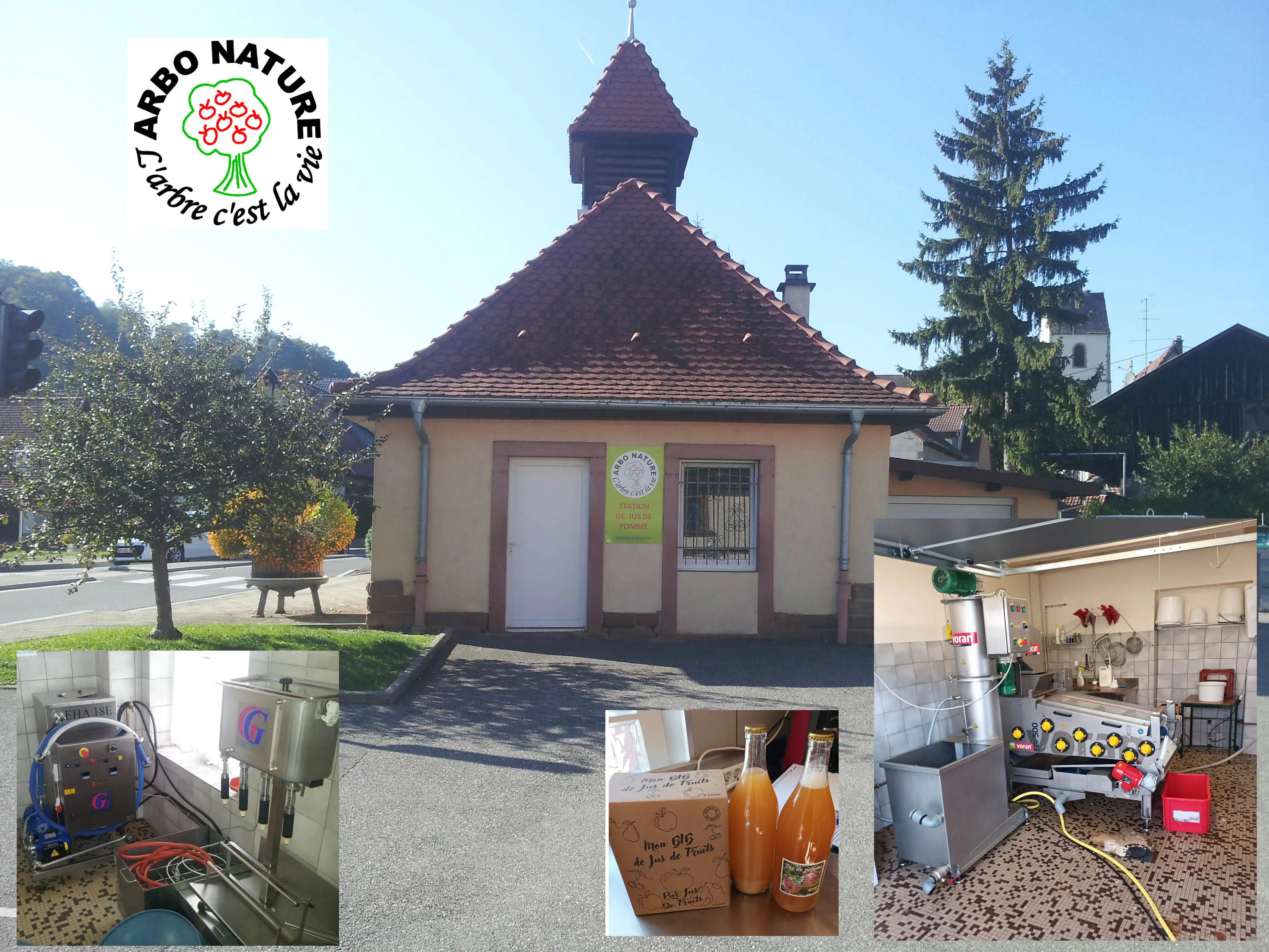 Le bâtiment et les équipements de la station de jus de pommes